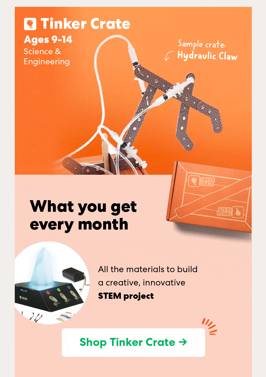 What you get every month with Tinker Crate