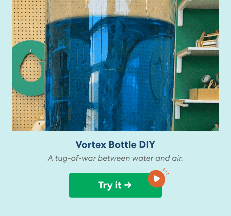 Vortex Bottle DIY: a tug-of-war between water and air. Try it ->