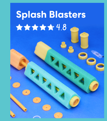 Splash Blasters: Have a blast - with two piston-powered splash blasters you build yourself!