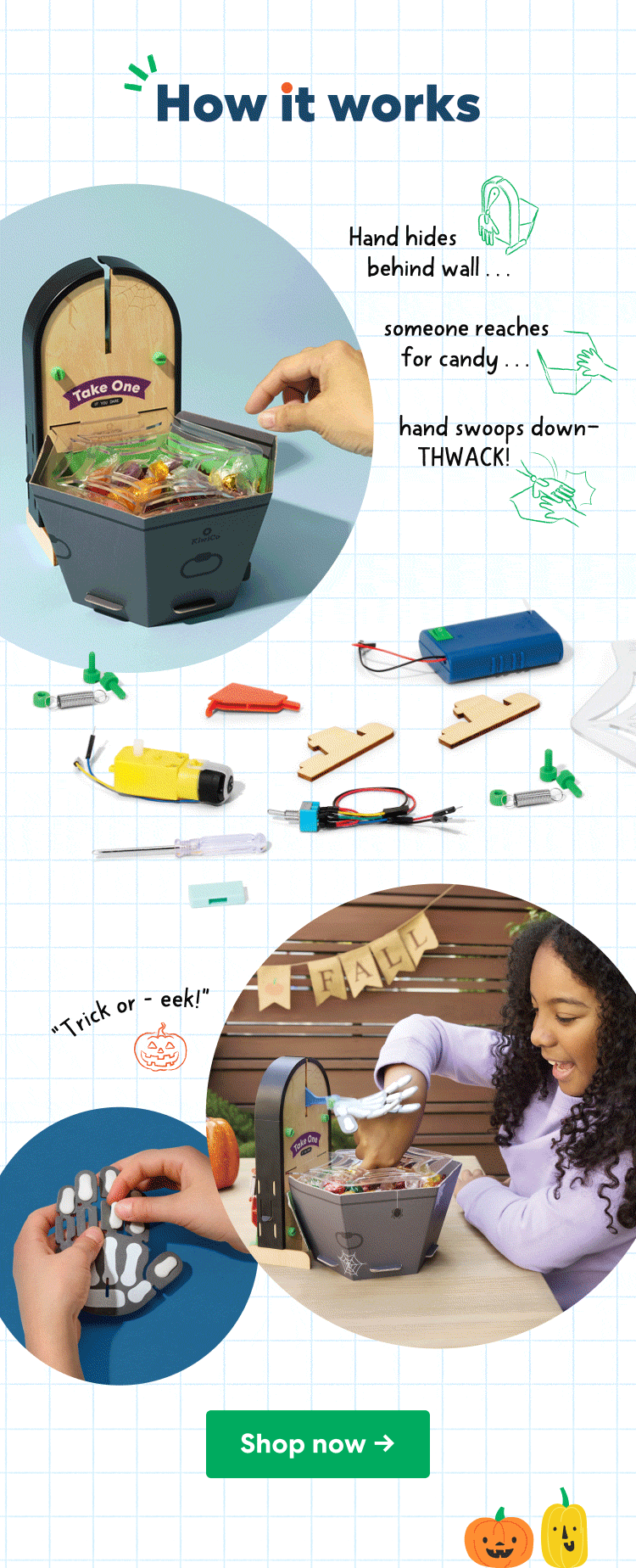 How it works: Hand hides behind the wall... someone reaches for candy... hand swoops down - THWACK! Reserve yours now ->