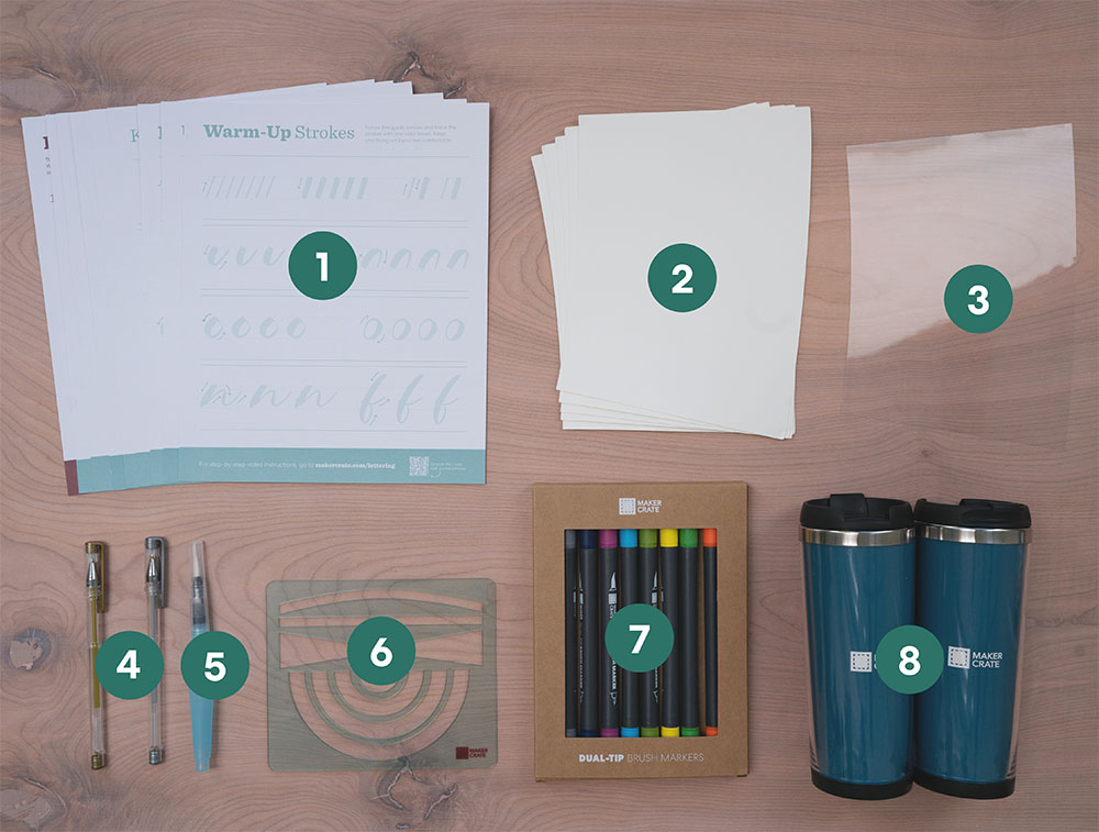 Maker Crate Hand-Lettered Travel Mugs Crate