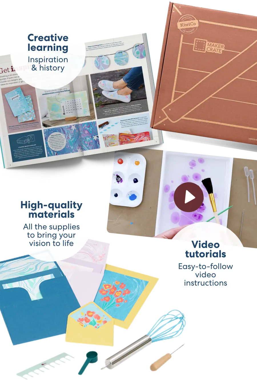 Start a Monthly Art Box for Adults with Marbling KiwiCo